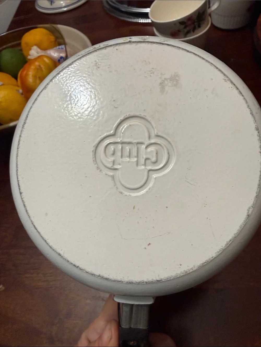 white ensmel corningware looks never used blue pattern small pot with lid and ma